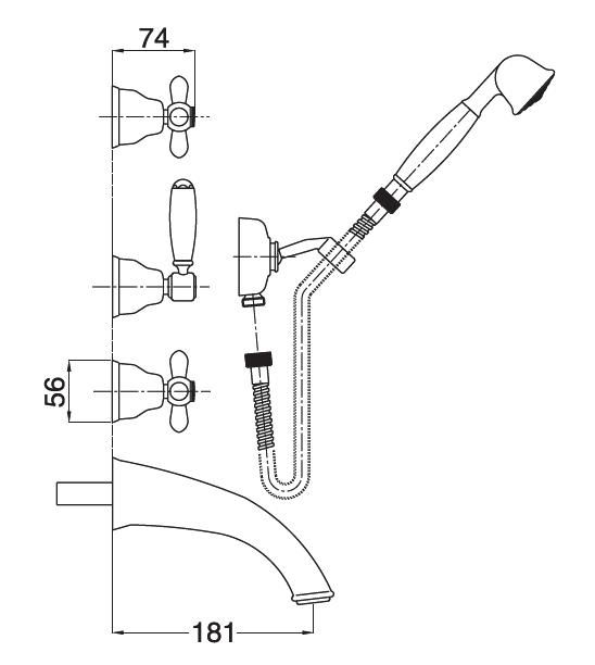 Смеситель MIGLIORE Princeton Plus ML.PRP-8018.BR для ванны/душа - бронза  - Вид №1