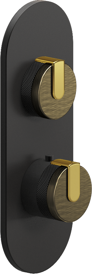 E-8026-R1VBBE0-L1AU-MBK-T Планка M-Series с 2 ручками - Внешняя часть GRAFF MOD+