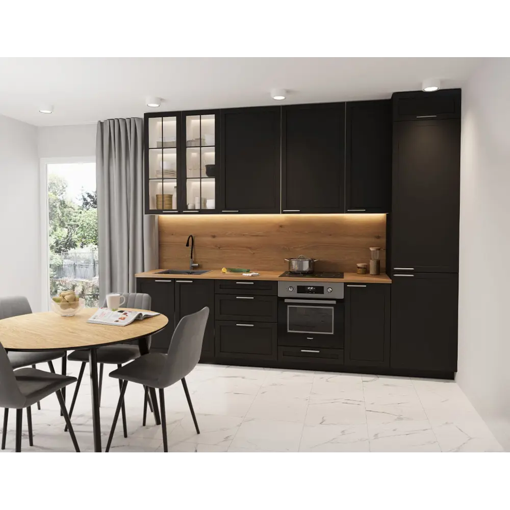 Карниз для кухонного шкафа Ньюпорт Delinia ID 220x4 см МДФ цвет черный 89340564 STLM-2002450 Ньюпорт Черный - Вид №2