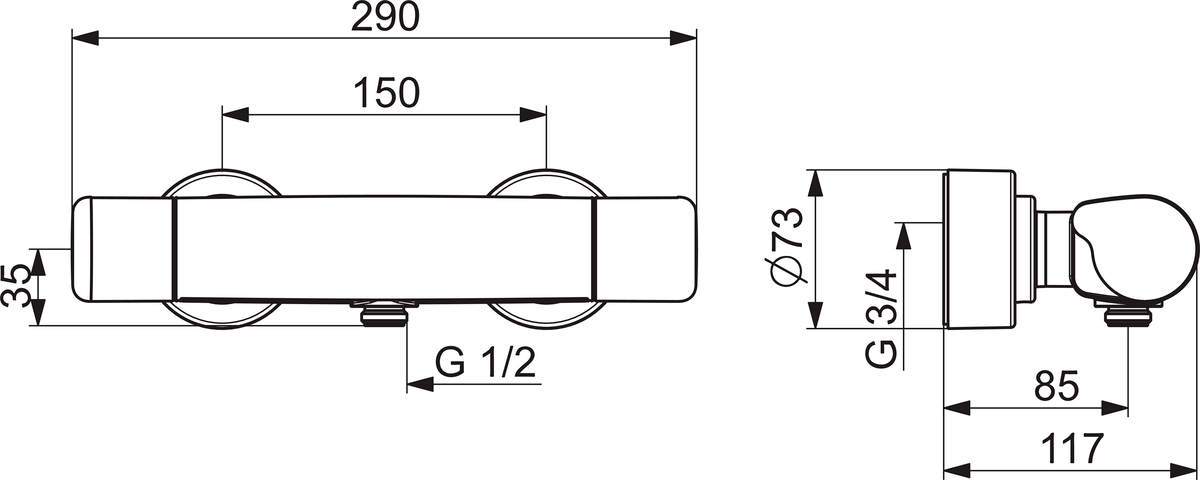Oras 5760 Смеситель для душа 5760 Care Хром  - Вид №1