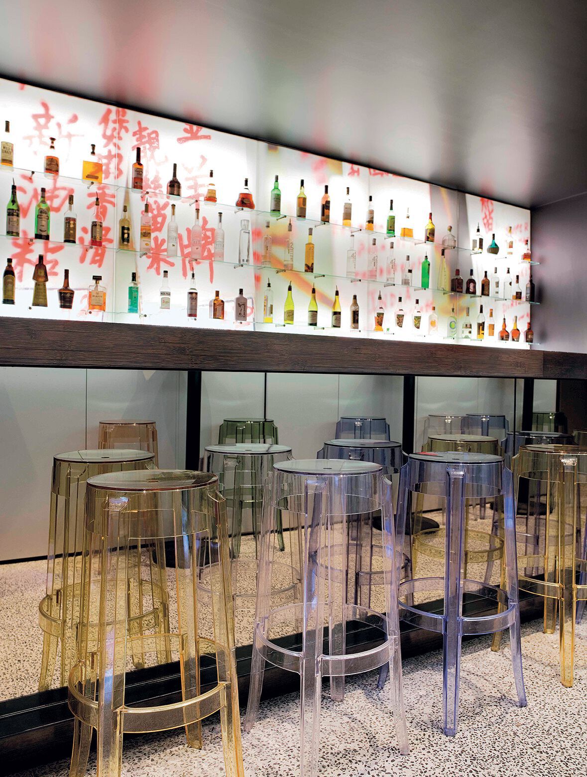 Высокий штабелируемый стул из поликарбоната с подставкой для ног Kartell CHARLES GHOST ARCH-00063123 - Вид №2