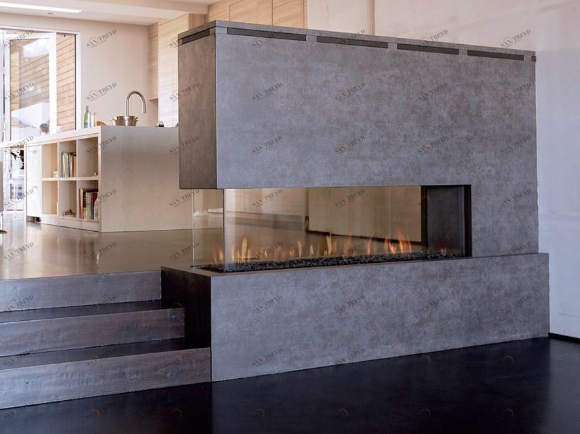 BRITISH FIRES Трехсторонний газовый камин с дистанционным управлением sun-id-1394194