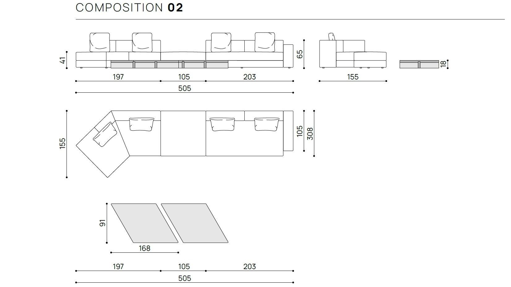 Ткань диван Frigerio VIEW ARCH-00109224 - Вид №15