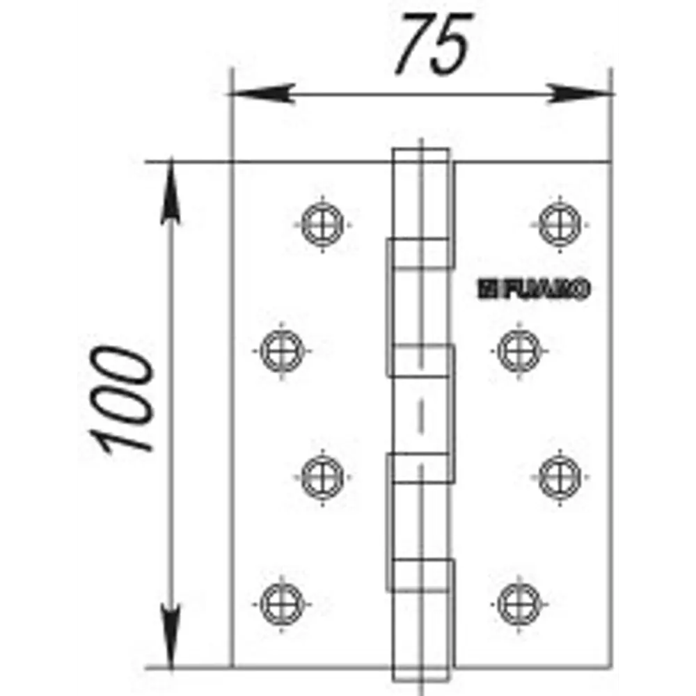 82105970 Петля универсальная U1004BB-PC/BL 100x75x2.5 мм сталь цвет перламутровый хром STLM-0019065 FUARO Home - Вид №6