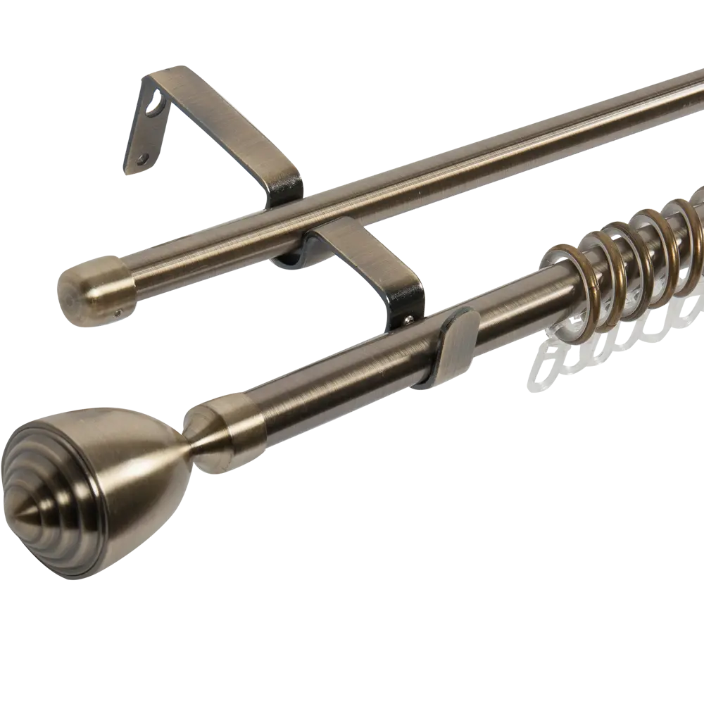 Карниз двухрядный раздвижной Inspire Троф 160-300 см цвет золотой антик 81976810 STLM-2060294 