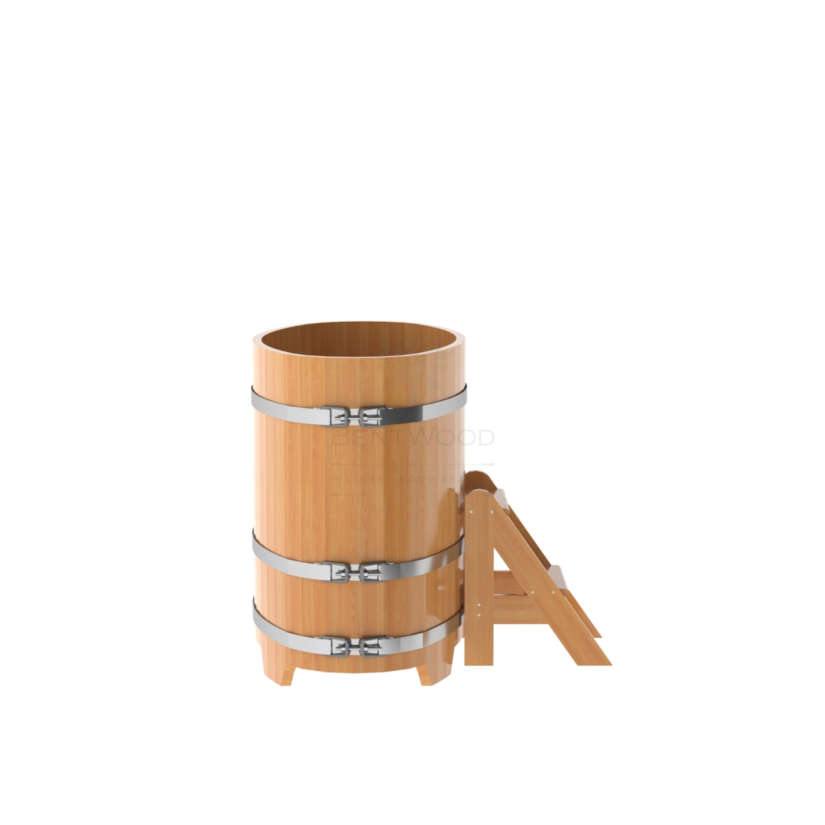 1133 Купель овальная из лиственницы 0,69х1,31х1,0 натуральная премиум Alyarus  - Вид №2