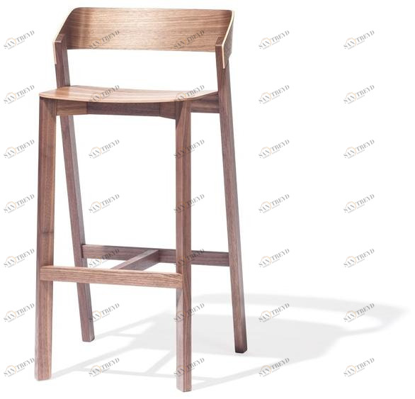 TON Высокий табурет из массива дерева со спинкой Merano 311403