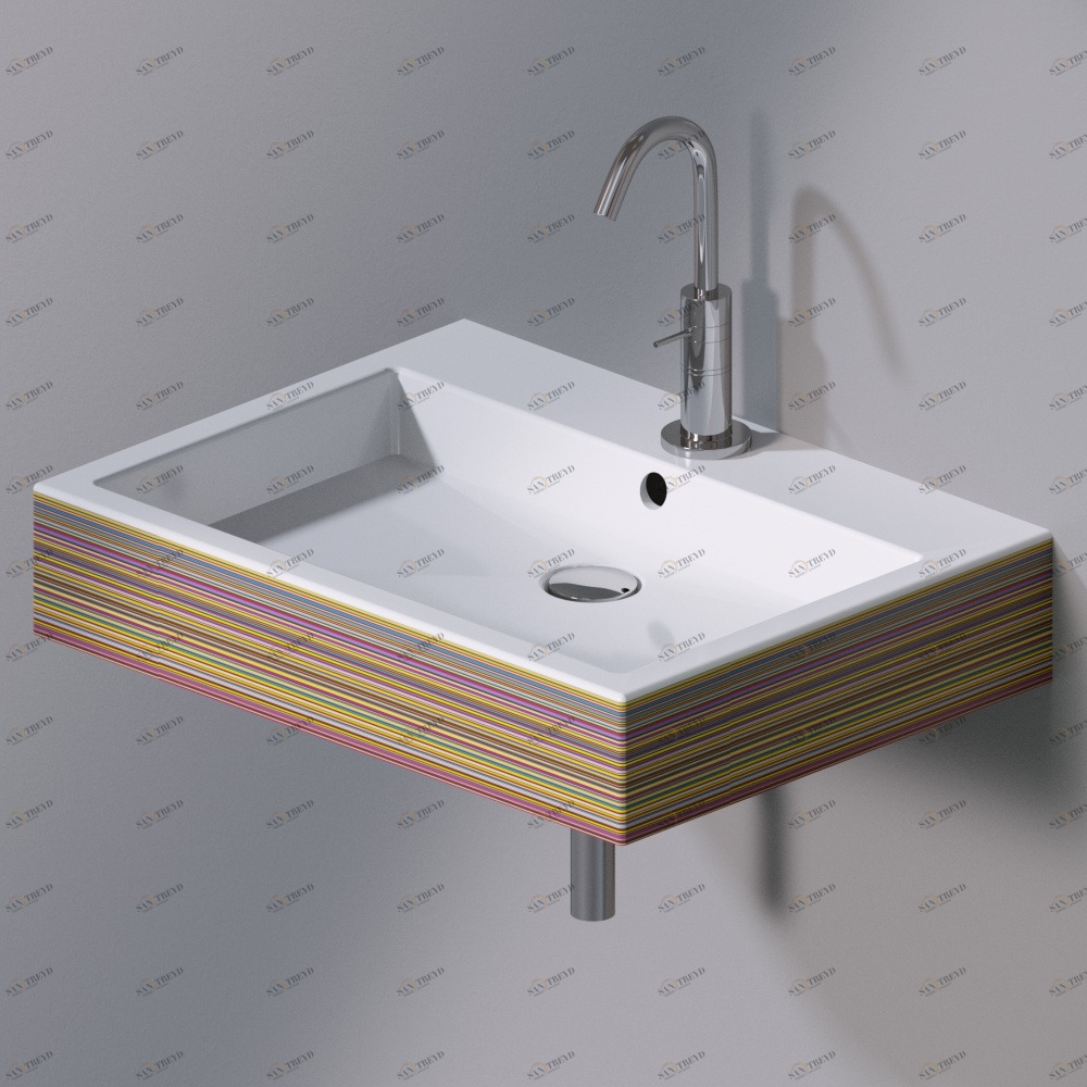 L267430 Подвесная раковина настенная прямоугольная A. e T. Italia Tank белая AeT ITALIA