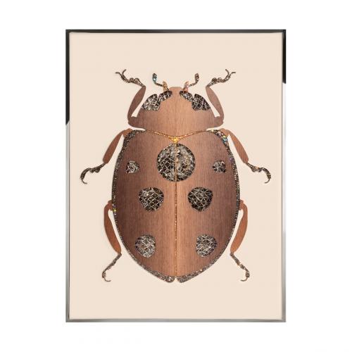 Beetle F Произведение искусства из ископаемого дерева Visionnaire 