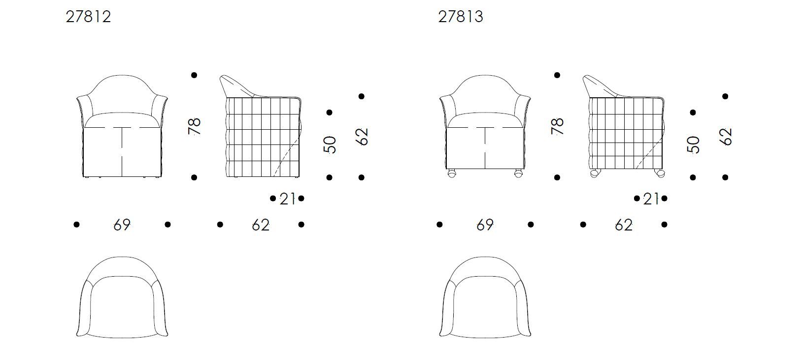Кожаное кресло с колесами Wittmann JOSEPH ARCH-00012121 - Вид №1