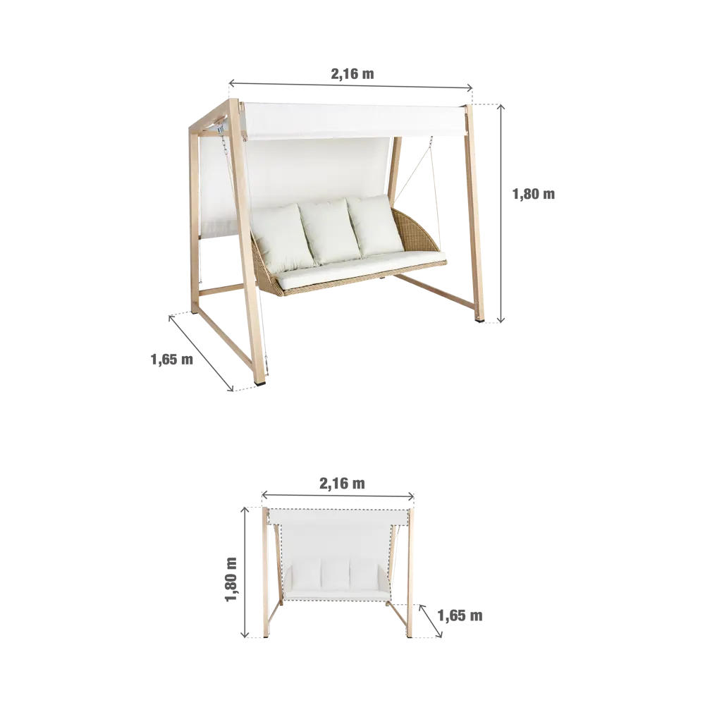 Naterial Medena — садовые качели для троих с навесом и мягкими подушками 84855717 STLM-0964069 - Вид №25