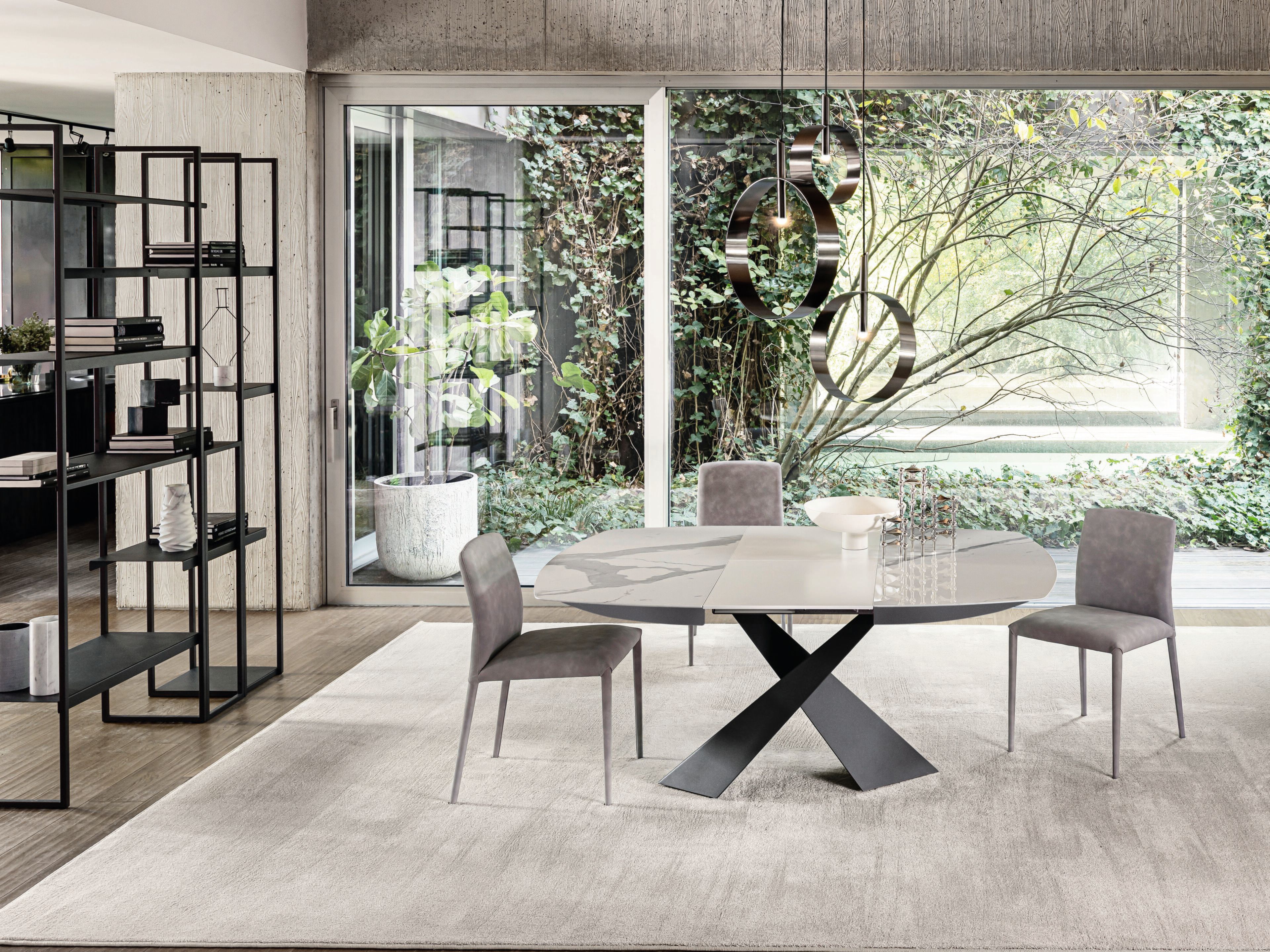 Фиксированный и выдвижной круглый или квадратный стол RIFLESSI ARCH-00033604