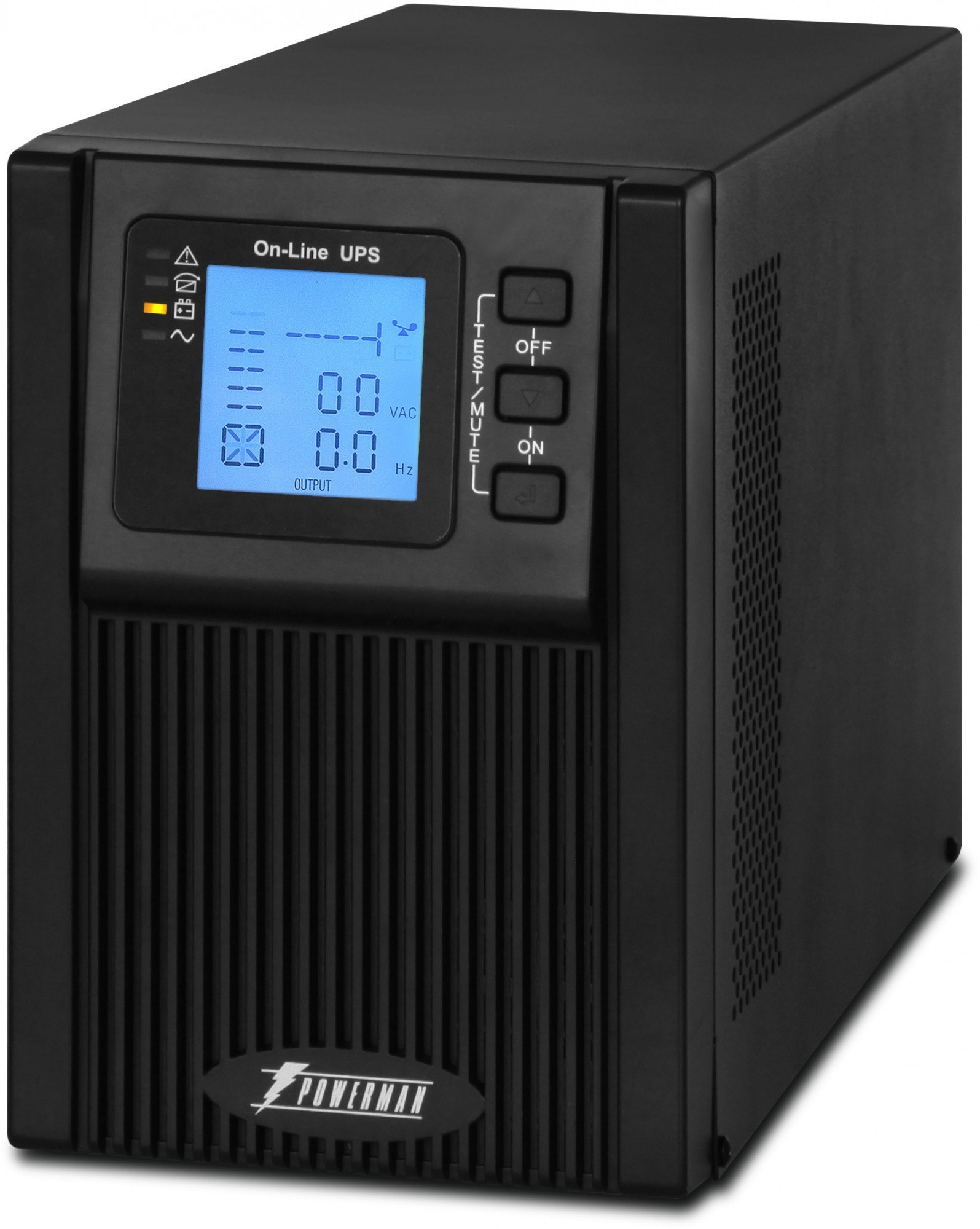 POWERMAN Online 1000 Plus Ups online 1000, lcd, dual conversion, 1000va, 900w, 2 eurosockets with backup power, usb, rs232, snmp slot, rj11 / rj45 protection, external battery pack (not included), 215 х 315 х 365 mm, 5.2kg. POWERMAN Santreyd 