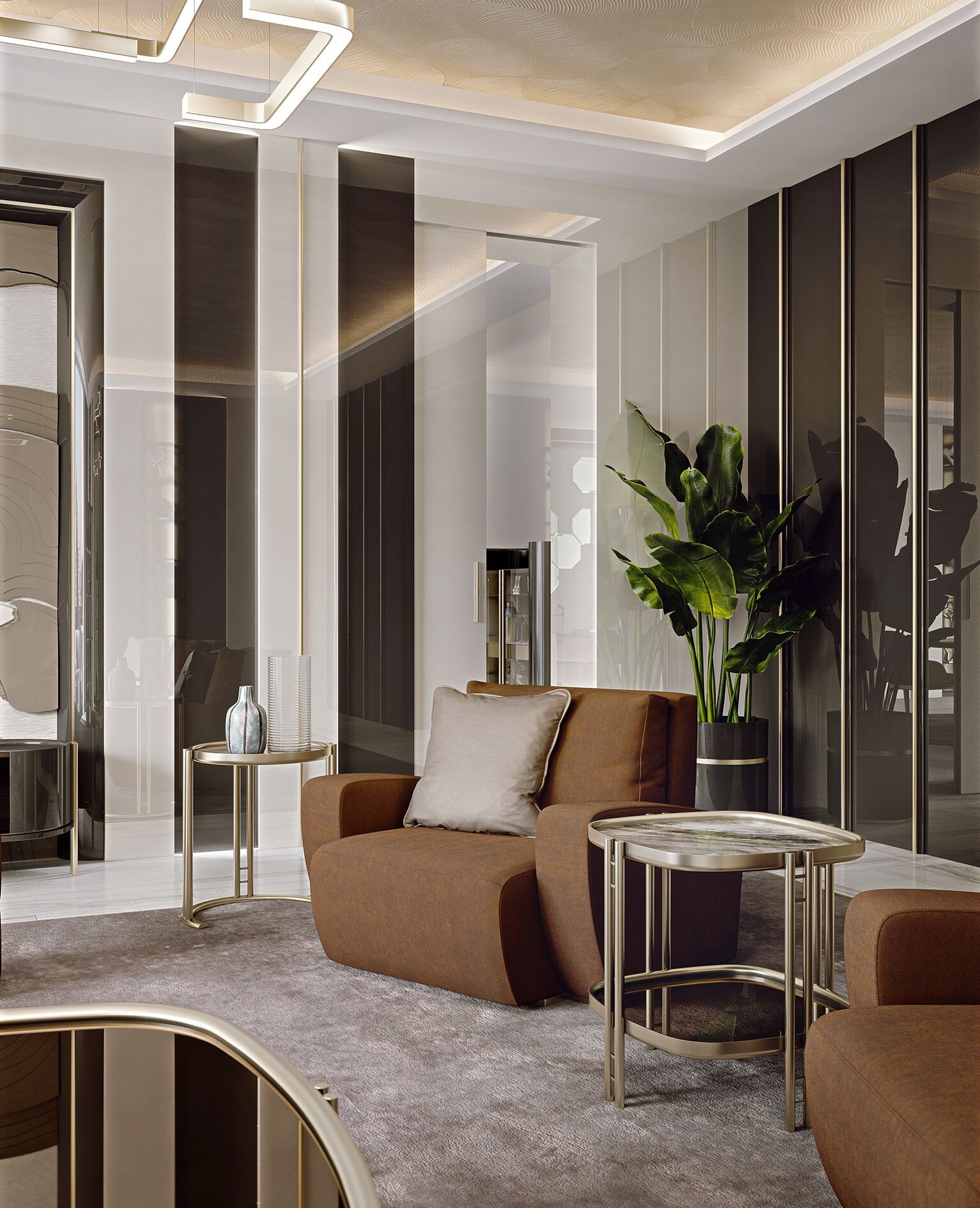 Квадратный зеркальный стеклянный журнальный столик Bizzotto Italia Atmosphera ARCH-00060823