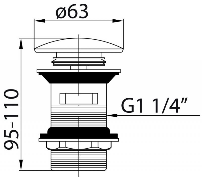Донный клапан для накладных раковин с системой "Клик-клак" Cezares CZR-SAT1-02 ARTICOLI VARI - Вид №1