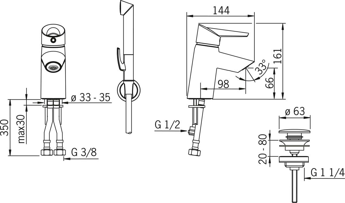 Oras 2702F Смеситель для умывальника 2702F Optima Хром  - Вид №1