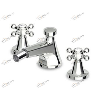 ZAG370 Смеситель для биде на три отверстия с аэратором, слив 1 1/4 ", соединительные шланги Zucchetti Agorà 