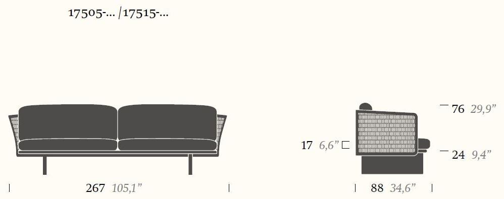 Kettal Садовый диван из ткани Mesh #175050/17515 - Вид №5