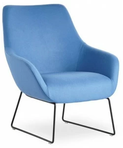 B&T Design Кресло на санках из ткани с подлокотниками Lamy