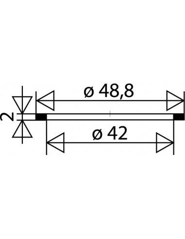 045200 005 01  Плоская прокладка для дна сифона из латуни для умывальника или наклонного, Д. 48,8 x 42 x 2 мм, 2 шт. Valentin Чернить  - Вид №2