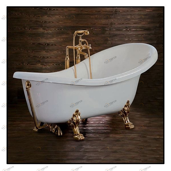 Ванна Akcjum Rectime 170 WR-02-01-BR овальная белая с золотыми ножками WR0201BR