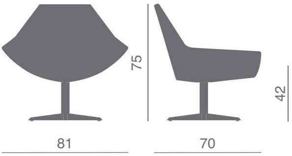 Kastel Поворотное кожаное кресло с 4-мя спицами Kayak sun-id-1420559 - Вид №1