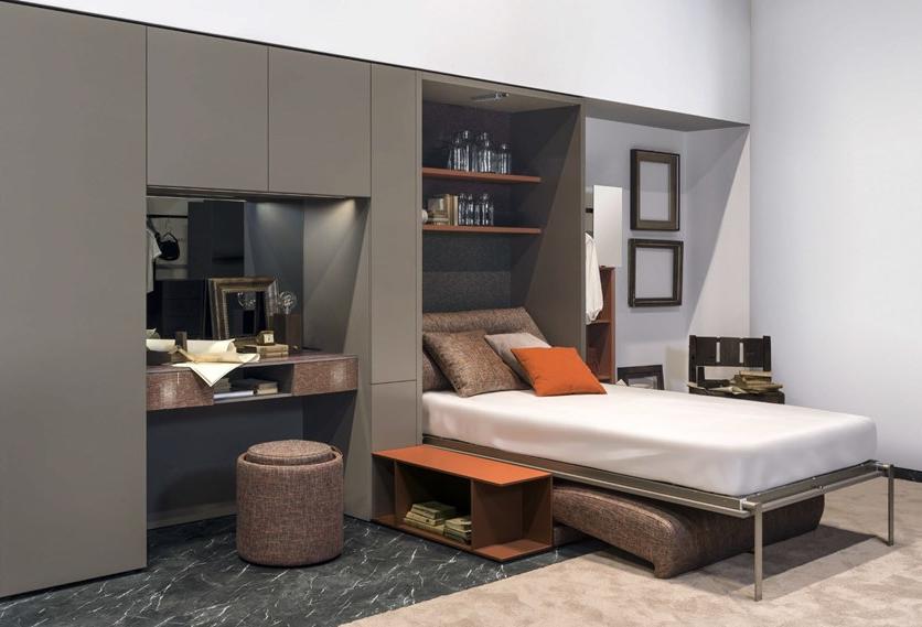 TUMIDEI Оборудованная лакированная стена с раскладной кроватью On-off sun-id-1414481 - Вид №1