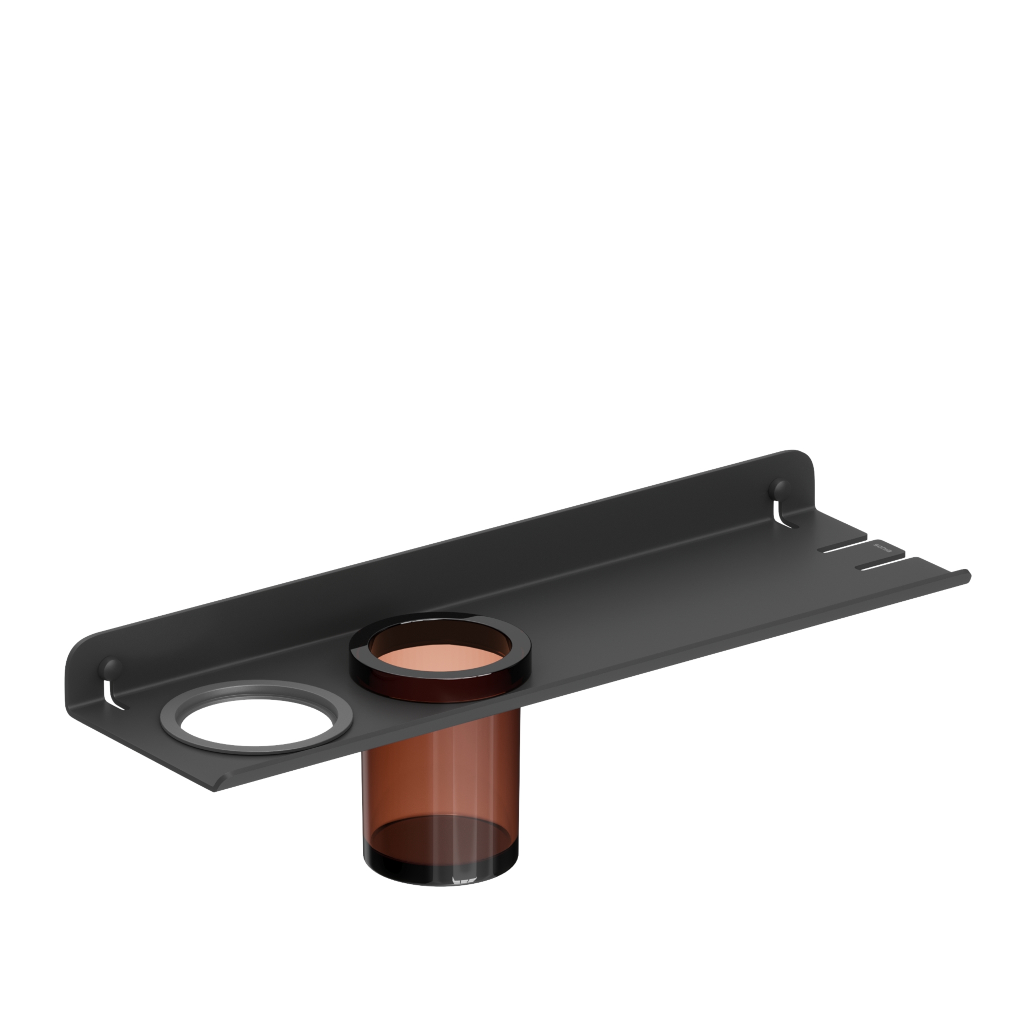 185375 Полка с держателем для стакана и фена 45 см цвет Черный Sonia QUICK Испания