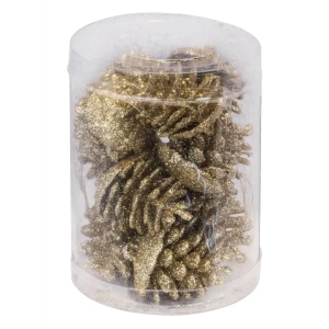 89381685 Украшение елочное Шишки золотой 10 шт. STLM-1331735