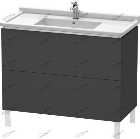 LC661004949 Тумбочка напольная L-Cube #LC6610 1020 x 469 мм Графит матовый, декор Duravit
