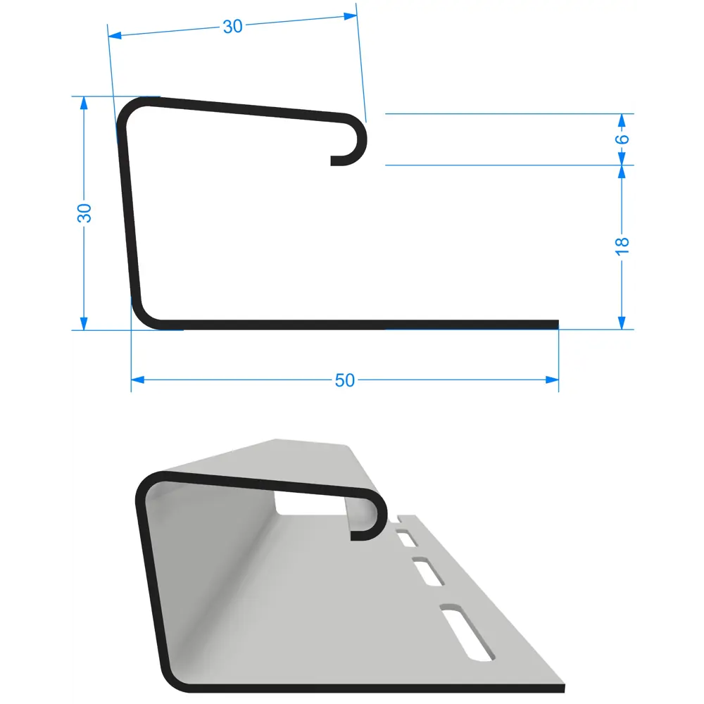 J-профиль для фасадных панелей Dacha 3 м цвет бежевый DÖCKE STLM-2011507 - Вид №1