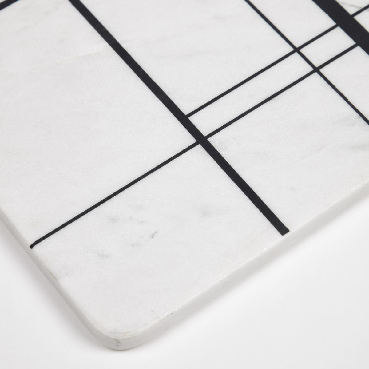 106385 Разделочная доска из белого мрамора с синими полосами La Forma Tahina 