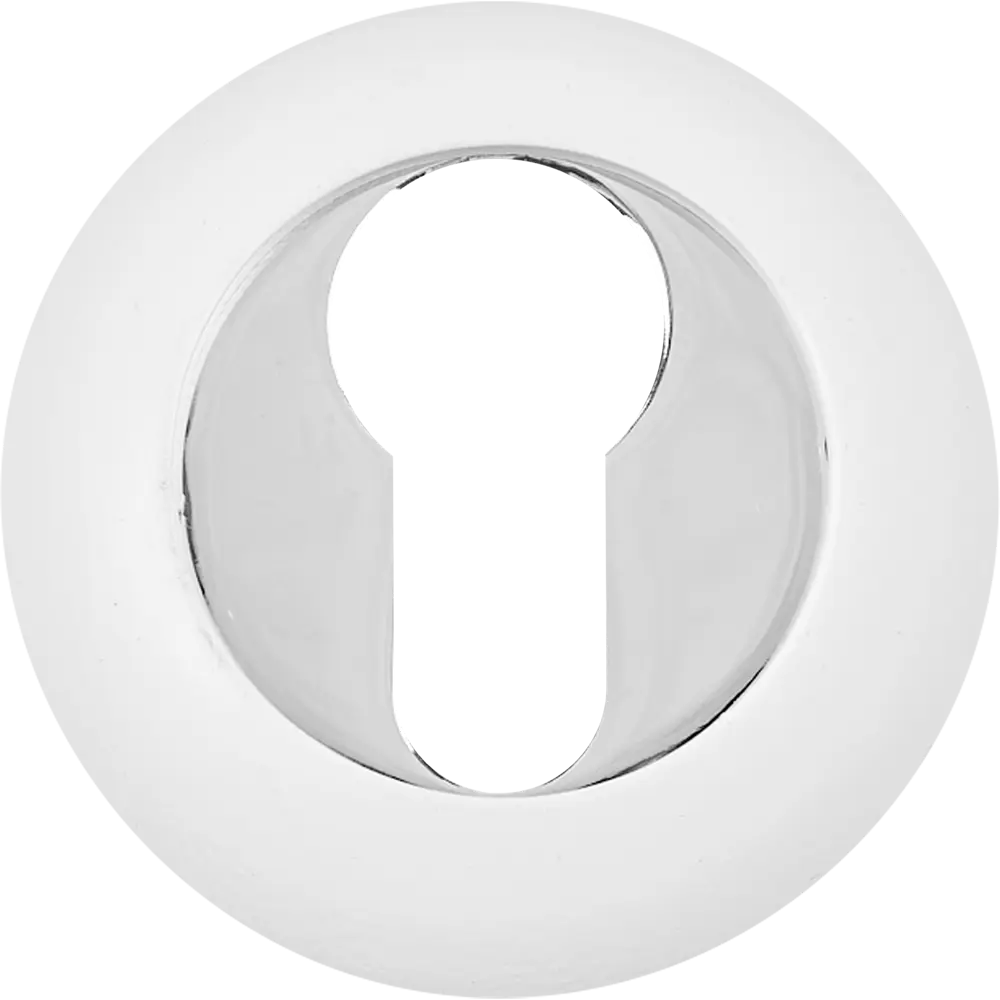 Накладка на замок Puerto AL08 ⌀50.2 мм цвет хром/белый 2 шт STLM-2018781