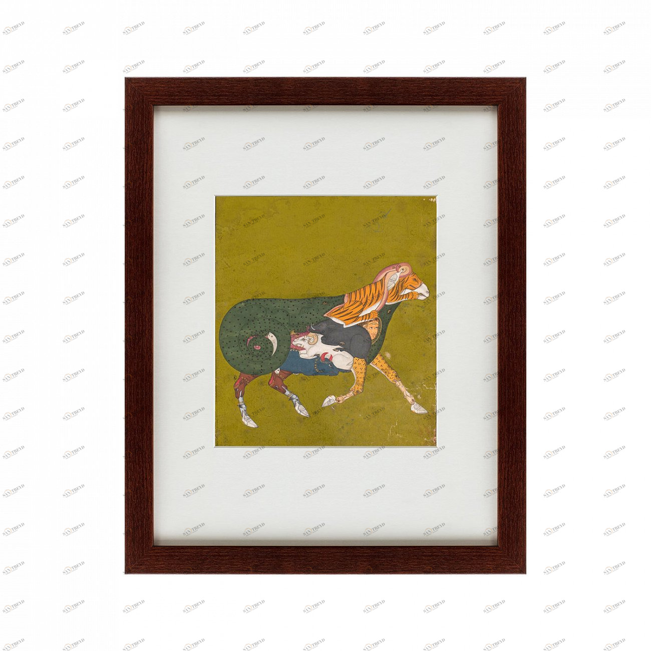 Литография на тонированной бумаге 42х52 см A Composite Ram, 1750 КАРТИНЫ В КВАРТИРУ  135662 Бежевый;белый;зеленый;разноцветный 