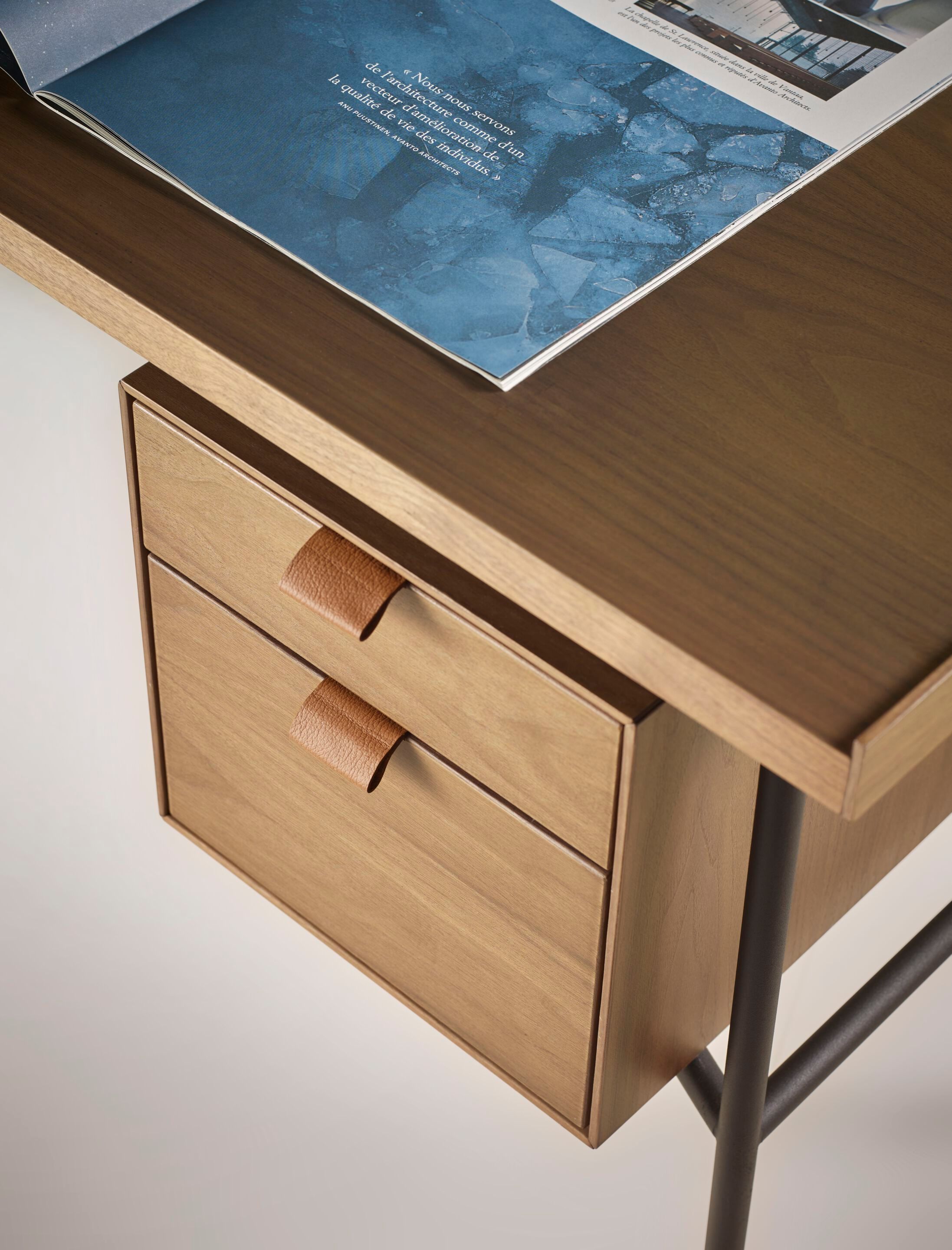 Деревянный и металлический письменный стол с ящиками TREKU Kutxa ARCH-00117060 - Вид №3