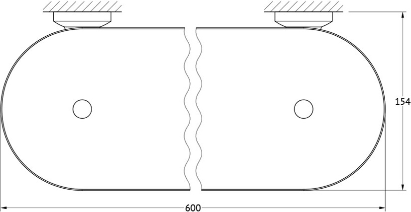 STI 315 Полка с держателями 60 cm 3SC STILMAR MATTE GOLD Treesseci 3SC - Вид №1