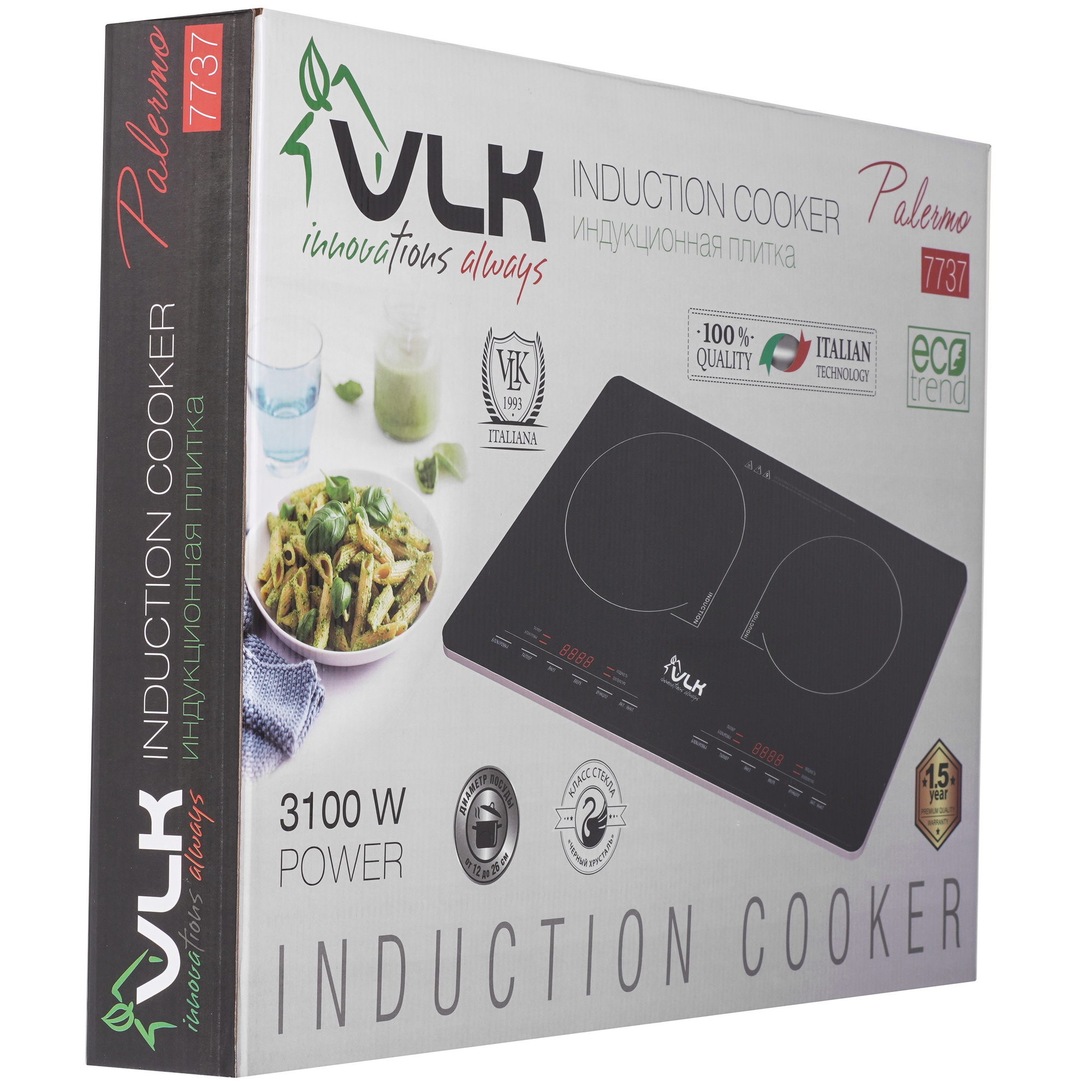 9229139 Плита компактная электрическая VLK Palermo 7737 черный STDN-0126780 - Вид №6