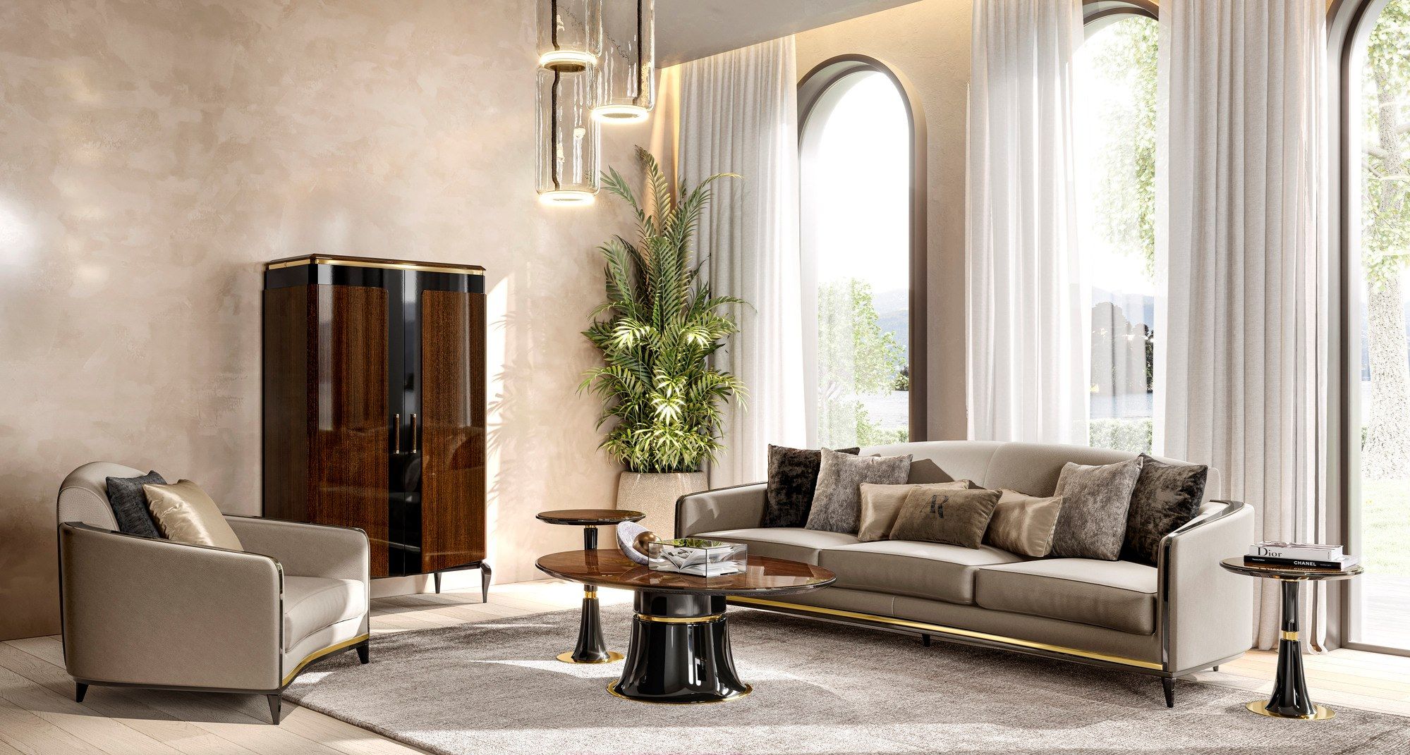 Деревянный овальный журнальный столик для гостиной A.R. Arredamenti Victor ARCH-00010845 - Вид №2