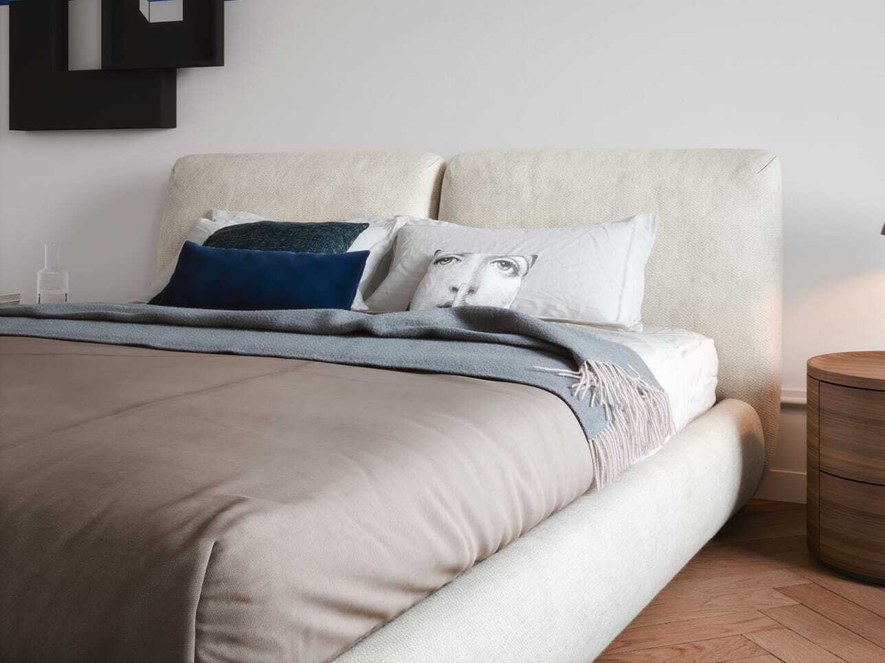 Двуспальная кровать с мягким изголовьем Novamobili MIDNIGHT ARCH-00139151 - Вид №5