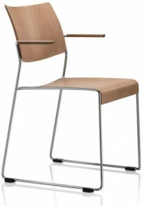 Brunner Стул для конференций, штабелируемый салазками, с подлокотниками Linos