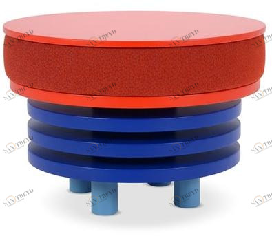 Adrenalina Круглый журнальный столик из ткани с полкой для журналов Roche sun-id-1439508