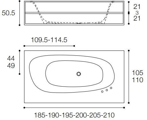FALPER Отдельностоящая прямоугольная ванна из cristalplant® sun-id-1422306 - Вид №2