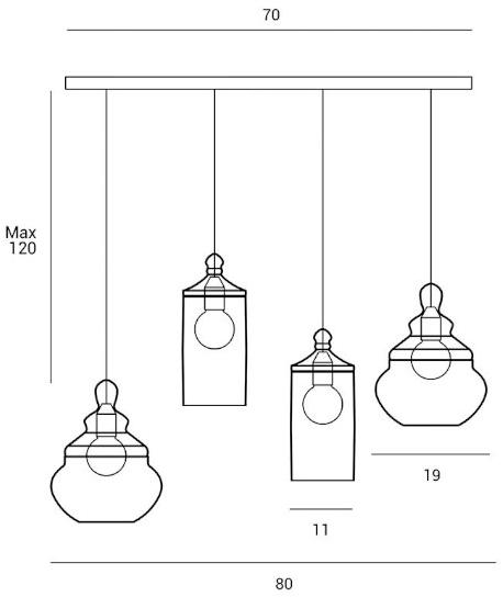 Miloox Подвесной светильник с прямым светом в стекле  1744.40  - Вид №2