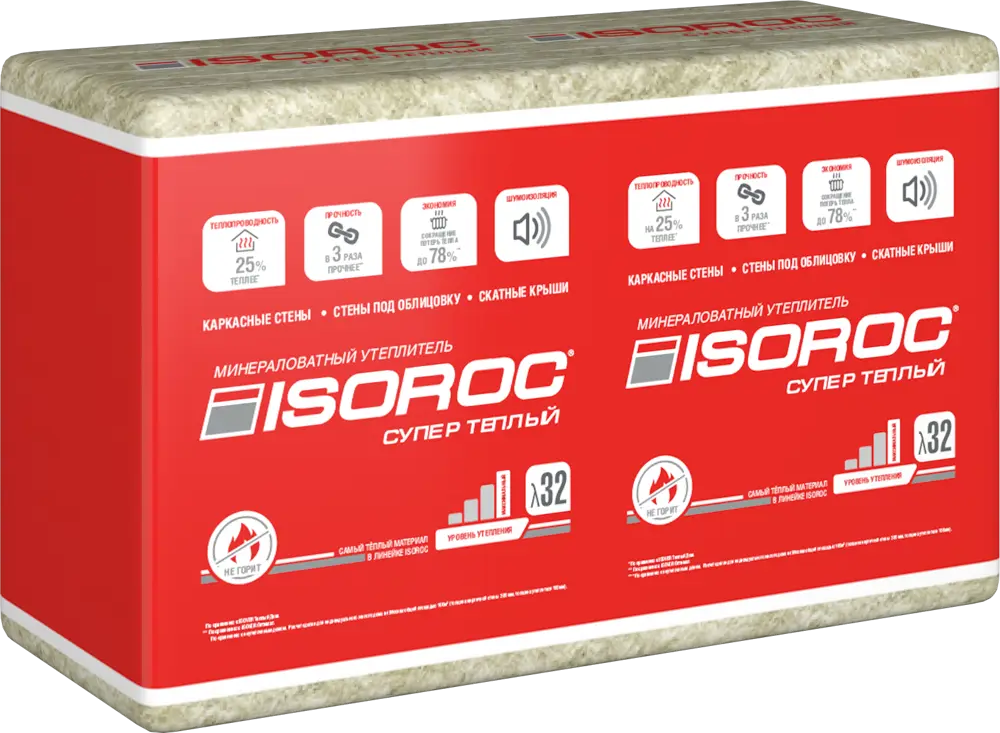 Isoroc Супер Тёплый: премиальный утеплитель для стен и кровли 82492924