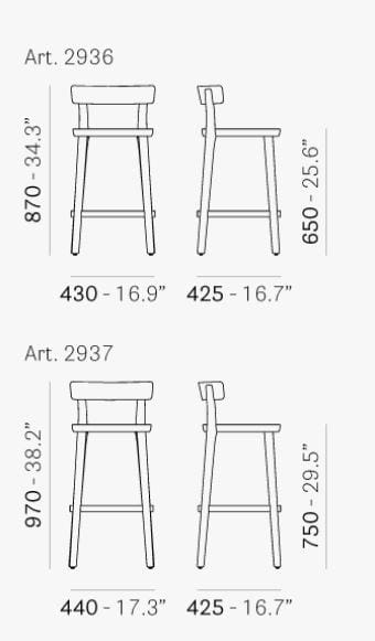 Высокий стул из ясеня Pedrali Народная ARCH-00142756 - Вид №6