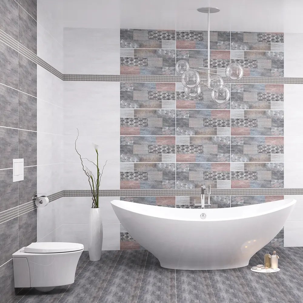 Плитка настенная Azori Pandora Grafit Orient 31.5x63 см 1.59 м² бетон цвет графит 82825305 STLM-2103024 - Вид №4