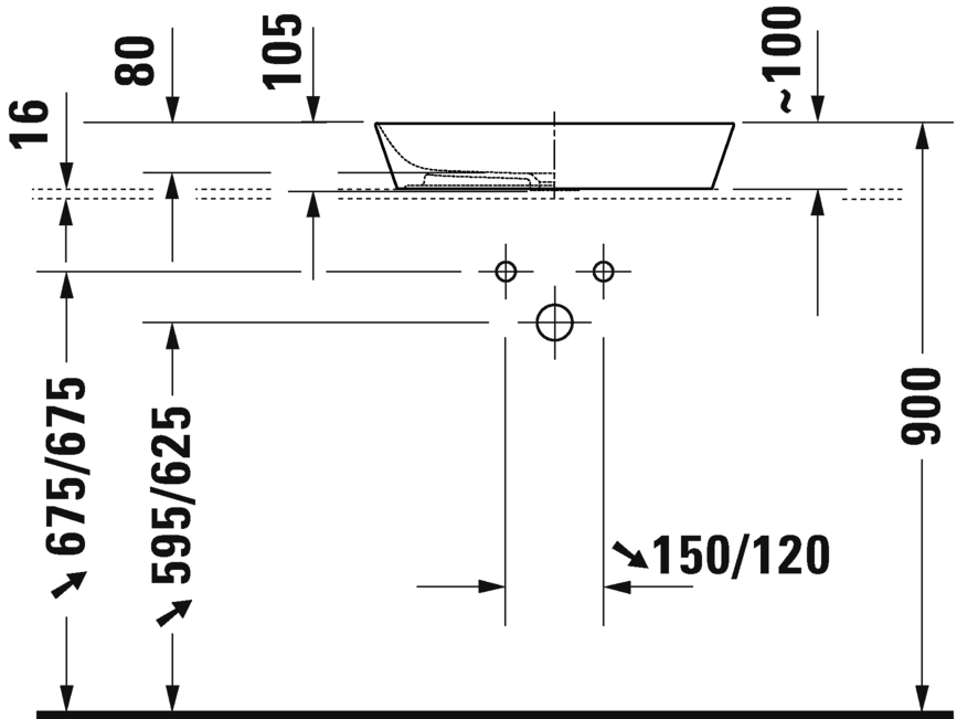 2347552600 Накладная раковина на столешницу  овальная Duravit Cape Cod - Вид №2