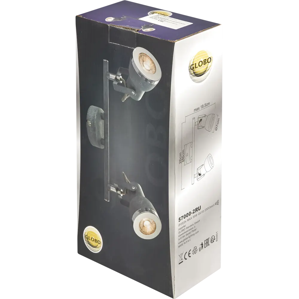 Спот GLOBO 57000-2 GU10 2x50W серый 82156833 STLM-2040412  - Вид №6