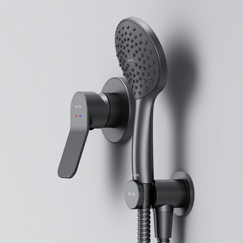 FB85A2H002 набор: см-ль д/душа душевой набор ( ручн.душ 110 мм 1 режим) шланговое присоеди AM.PM X-Joy  - Вид №4