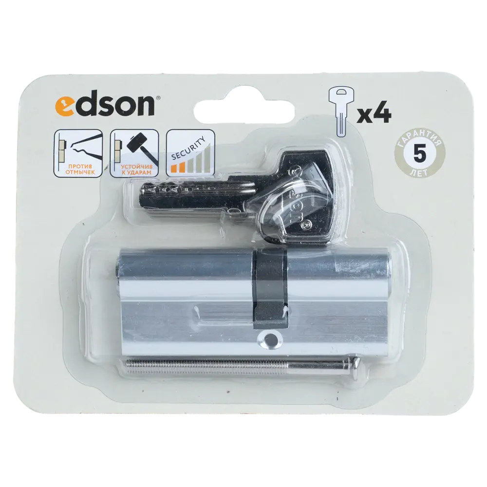 Цилиндр EDS-CYL 35x45 мм ключ/ключ цвет хром 89404655 STLM-2076725 EDSON  - Вид №4